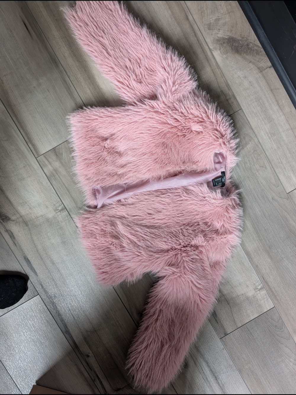 Forever 21 Kids Pink Faux Fur Jacket (Size 6/7)